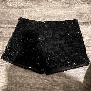 Black sequin shorts